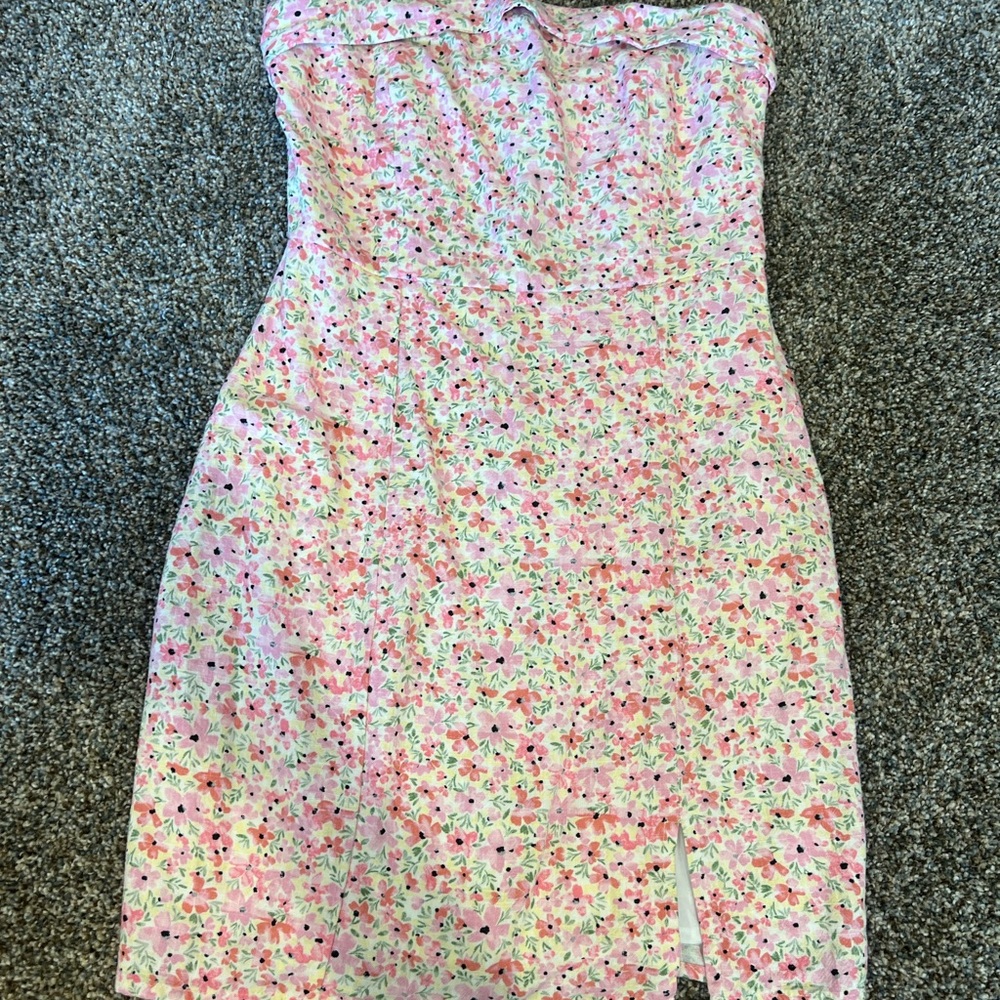 Floral Strapless Dress